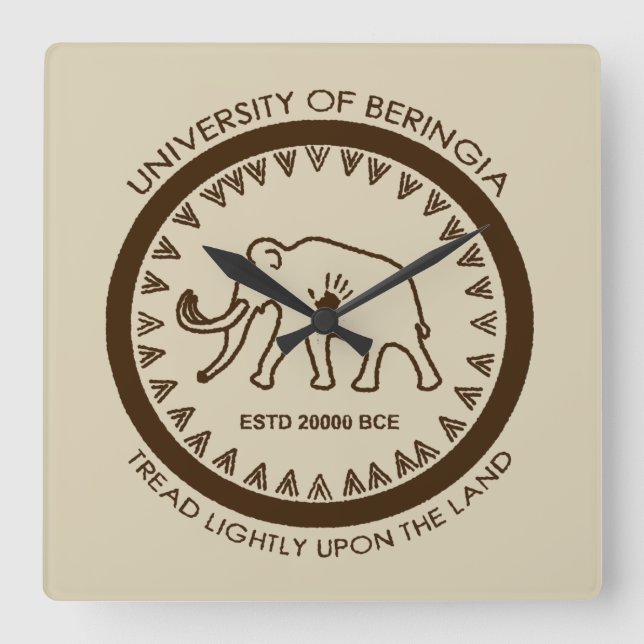Universität Beringia Mammoth Quadratische Wanduhr (Vorderseite)