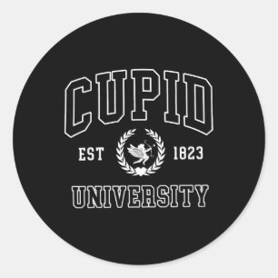 Universität Cupid Est 1823 Niedlicher Valentinstag Runder Aufkleber