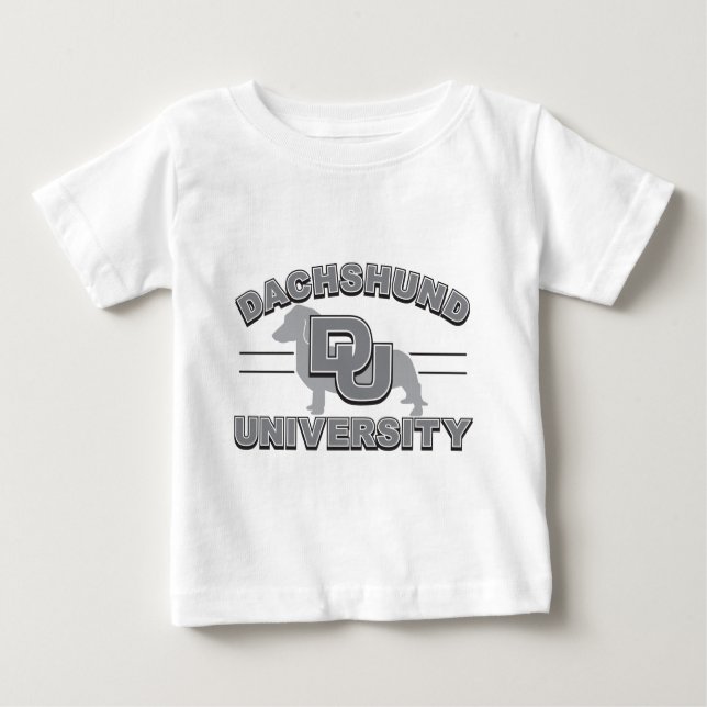 Universität Dackel Baby T-shirt (Vorderseite)