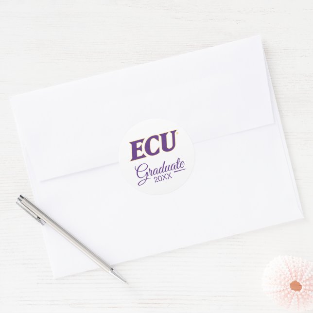 Universität East Carolina | ECU-Logo Runder Aufkleber (Umschlag)