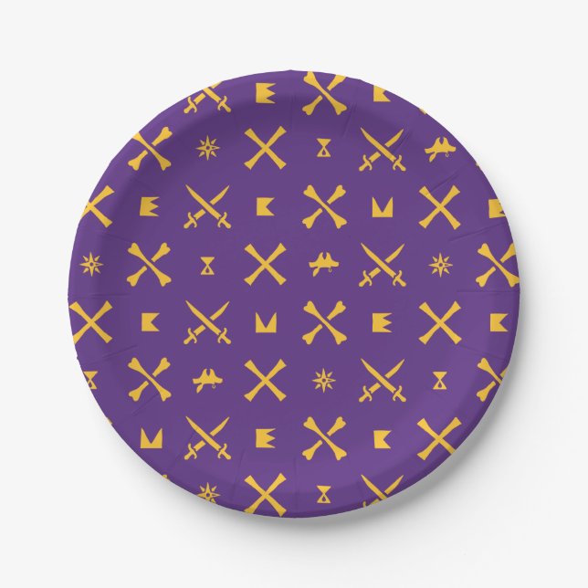 Universität East Carolina | Pirates Gold Pattern Pappteller (Vorderseite)