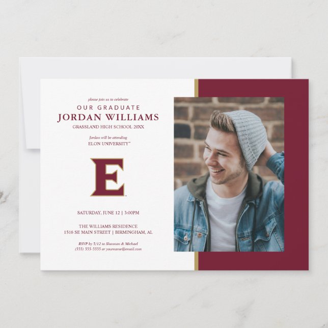 Universität Elon E Ankündigung (Vorderseite)