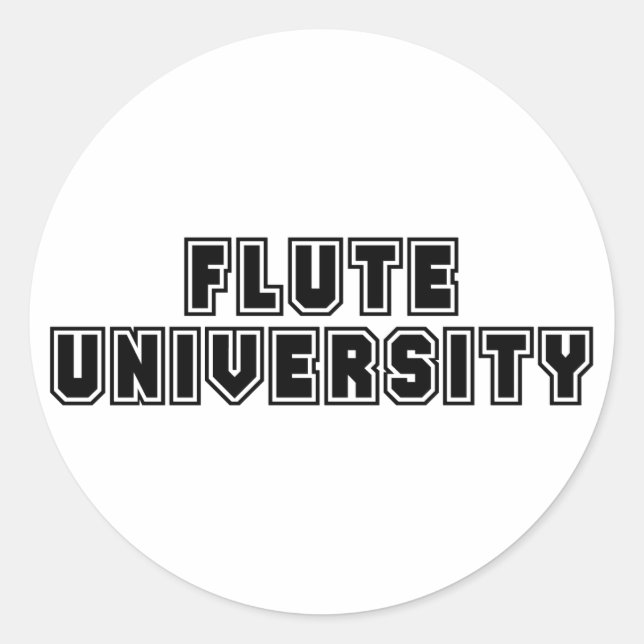 Universität Flute Runder Aufkleber (Vorderseite)