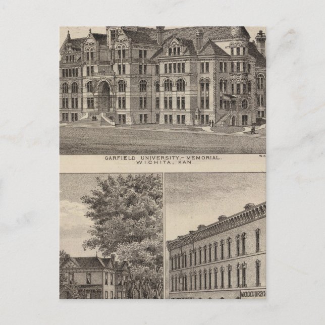 Universität Garfield, Kansas Postkarte (Vorderseite)