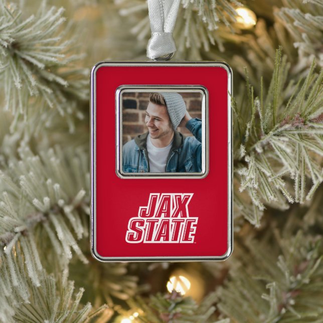 Universität Jacksonville Staat Holiday Rahmen-Ornament Silber (Baum)