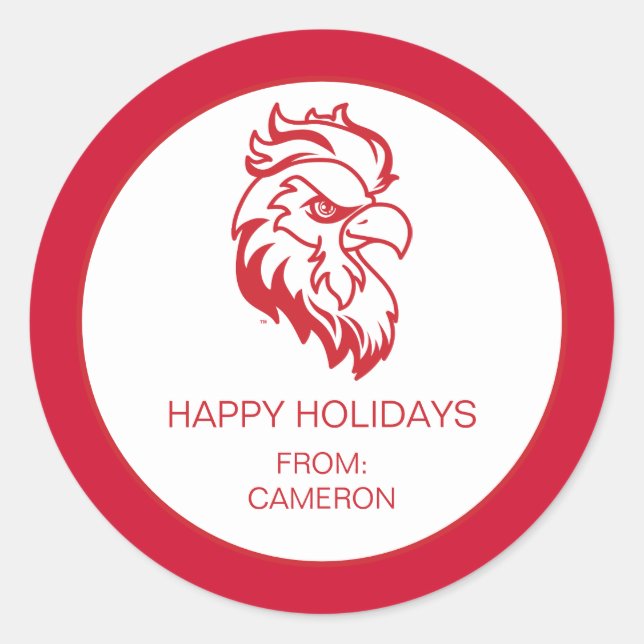 Universität Jacksonville Staat Holiday Runder Aufkleber (Vorderseite)