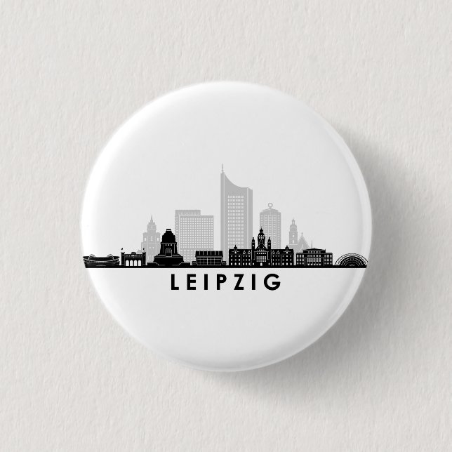 Universität LEIPZIG Deutschland Skyline Silhouette Button (Vorderseite)