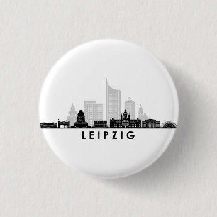 Universität LEIPZIG Deutschland Skyline Silhouette Button