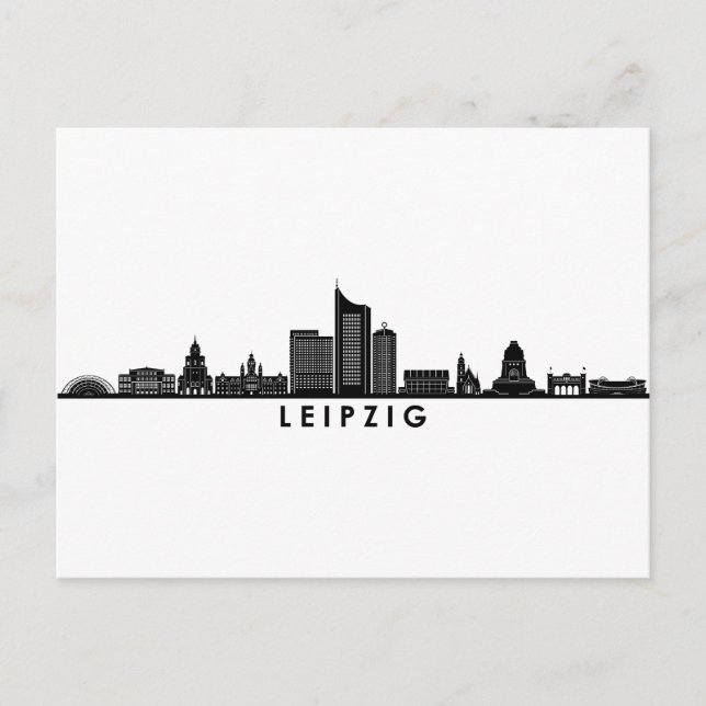 Universität LEIPZIG Deutschland Skyline Silhouette Postkarte (Vorderseite)