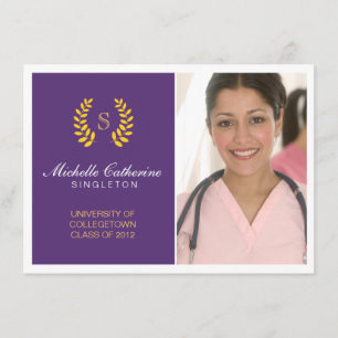 Universität lila u. GoldAbschluss-Mitteilung Ankündigung