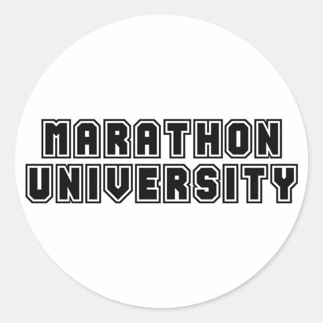 Universität Marathon Runder Aufkleber (Vorderseite)
