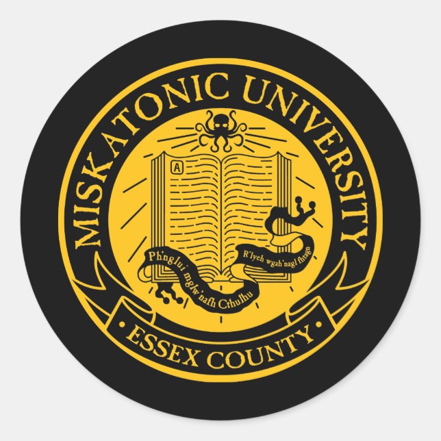 Universität Miskatonic Runder Aufkleber (Vorderseite)
