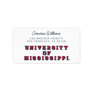Universität Mississippi Blocktyp Adressaufkleber