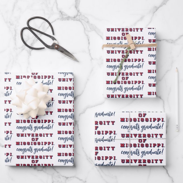 Universität Mississippi | Blocktyp Geschenkpapier Set (Vorderseite)