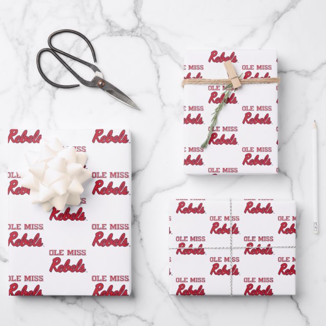 Universität Mississippi | Ole Miss Rebels Geschenkpapier Set (Vorderseite)