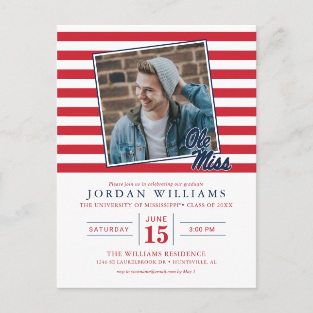 Universität Mississippi | Ole Miss Script Ankündigungspostkarte (Vorderseite)