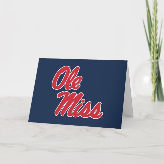 Universität Mississippi | Ole Miss Script Karte (Vorderseite)