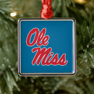 Universität Mississippi   Ole Miss Script Ornament Aus Metall