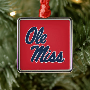Universität Mississippi   Ole Miss Script Ornament Aus Metall