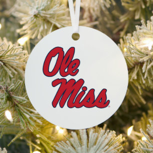 Universität Mississippi Ole Miss Script Ornament Aus Metall