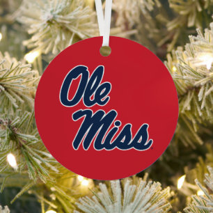 Universität Mississippi Ole Miss Script Ornament Aus Metall
