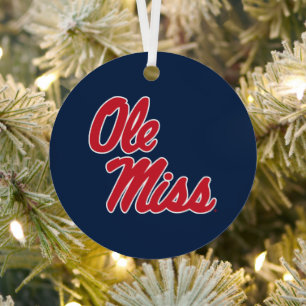 Universität Mississippi Ole Miss Script Ornament Aus Metall