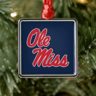 Universität Mississippi Ole Miss Script Ornament Aus Metall