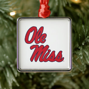 Universität Mississippi Ole Miss Script Ornament Aus Metall