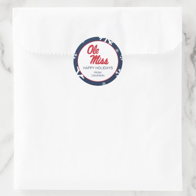 Universität Mississippi | Ole Miss Script Runder Aufkleber (Tasche)