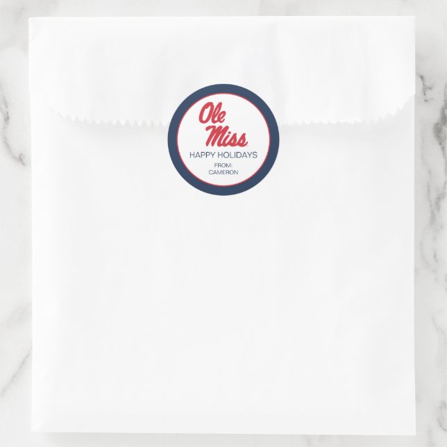 Universität Mississippi | Ole Miss Script Runder Aufkleber (Tasche)