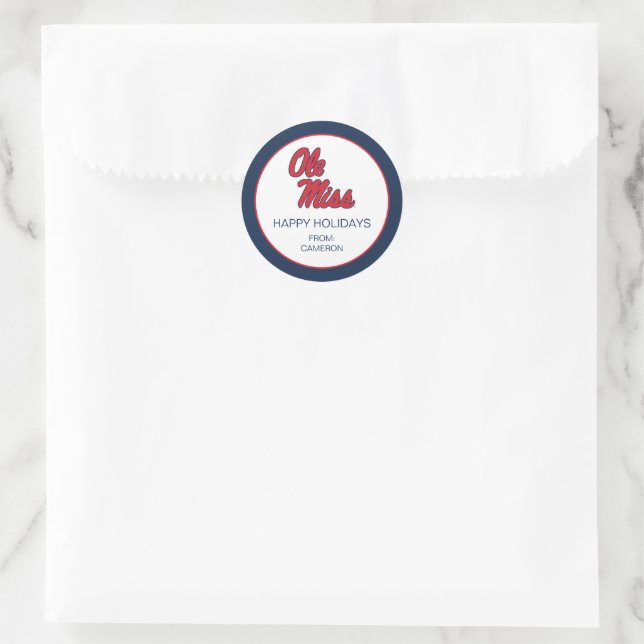 Universität Mississippi | Ole Miss Script Runder Aufkleber (Tasche)