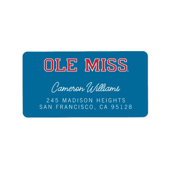 Universität Mississippi | Ole Miss Wordmark Adressaufkleber (Vorne)