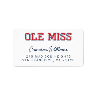 Universität Mississippi   Ole Miss Wordmark Adressaufkleber