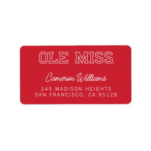 Universität Mississippi   Ole Miss Wordmark Adressaufkleber