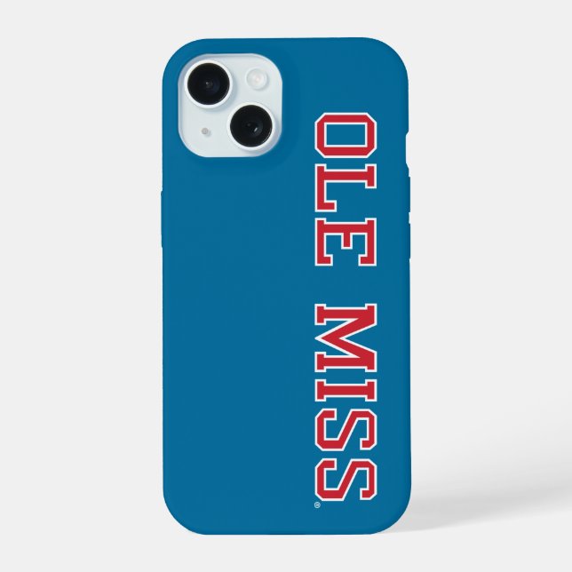 Universität Mississippi | Ole Miss Wordmark iPhone 15 Hülle (Rückseite)
