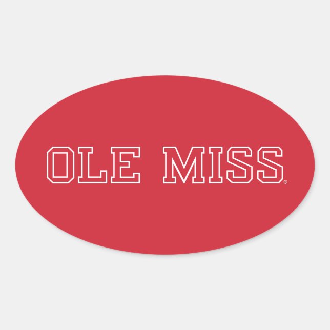 Universität Mississippi | Ole Miss Wordmark Ovaler Aufkleber (Vorderseite)