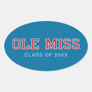 Universität Mississippi   Ole Miss Wordmark Ovaler Aufkleber