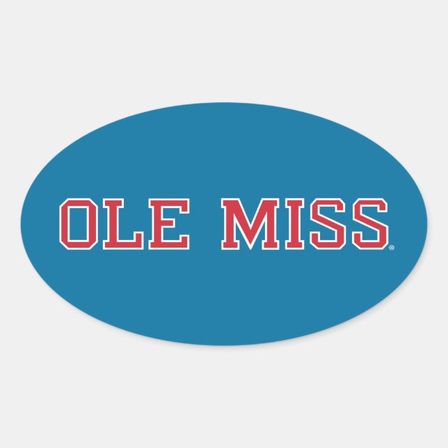 Universität Mississippi | Ole Miss Wordmark Ovaler Aufkleber (Vorderseite)