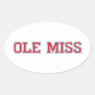 Universität Mississippi   Ole Miss Wordmark Ovaler Aufkleber