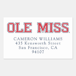 Universität Mississippi   Ole Miss Wordmark Rechteckiger Aufkleber