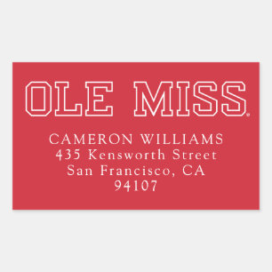 Universität Mississippi   Ole Miss Wordmark Rechteckiger Aufkleber