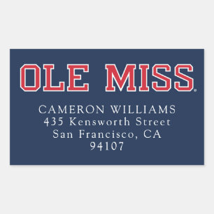 Universität Mississippi Ole Miss Wordmark Rechteckiger Aufkleber