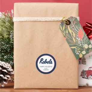 Universität Mississippi   Rebellenskript Runder Aufkleber