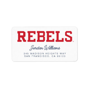 Universität Mississippi Rebels Wordmark Adressaufkleber