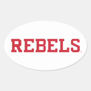 Universität Mississippi   Rebels Wordmark Ovaler Aufkleber