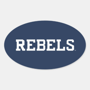 Universität Mississippi   Rebels Wordmark Ovaler Aufkleber