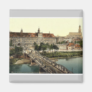Universität mit Brücke, Breslau, Schlesien, Magnet