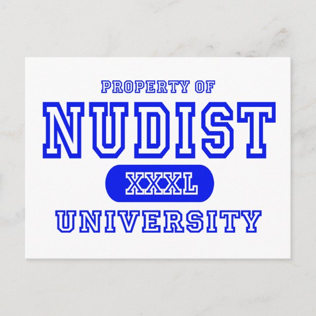 Universität Nudist Postkarte (Vorderseite)