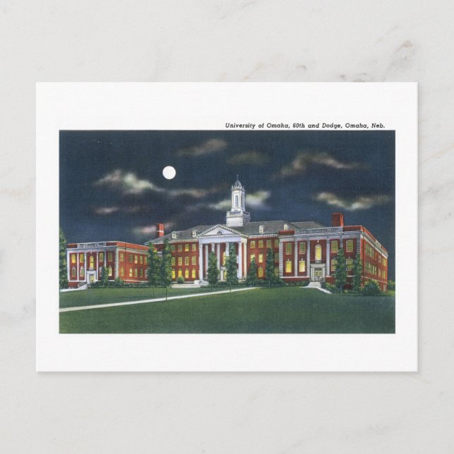 Universität Omaha, Omaha, Nebraska Postkarte (Vorderseite)
