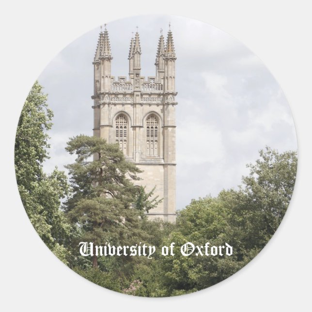 Universität Oxford Runder Aufkleber (Vorderseite)